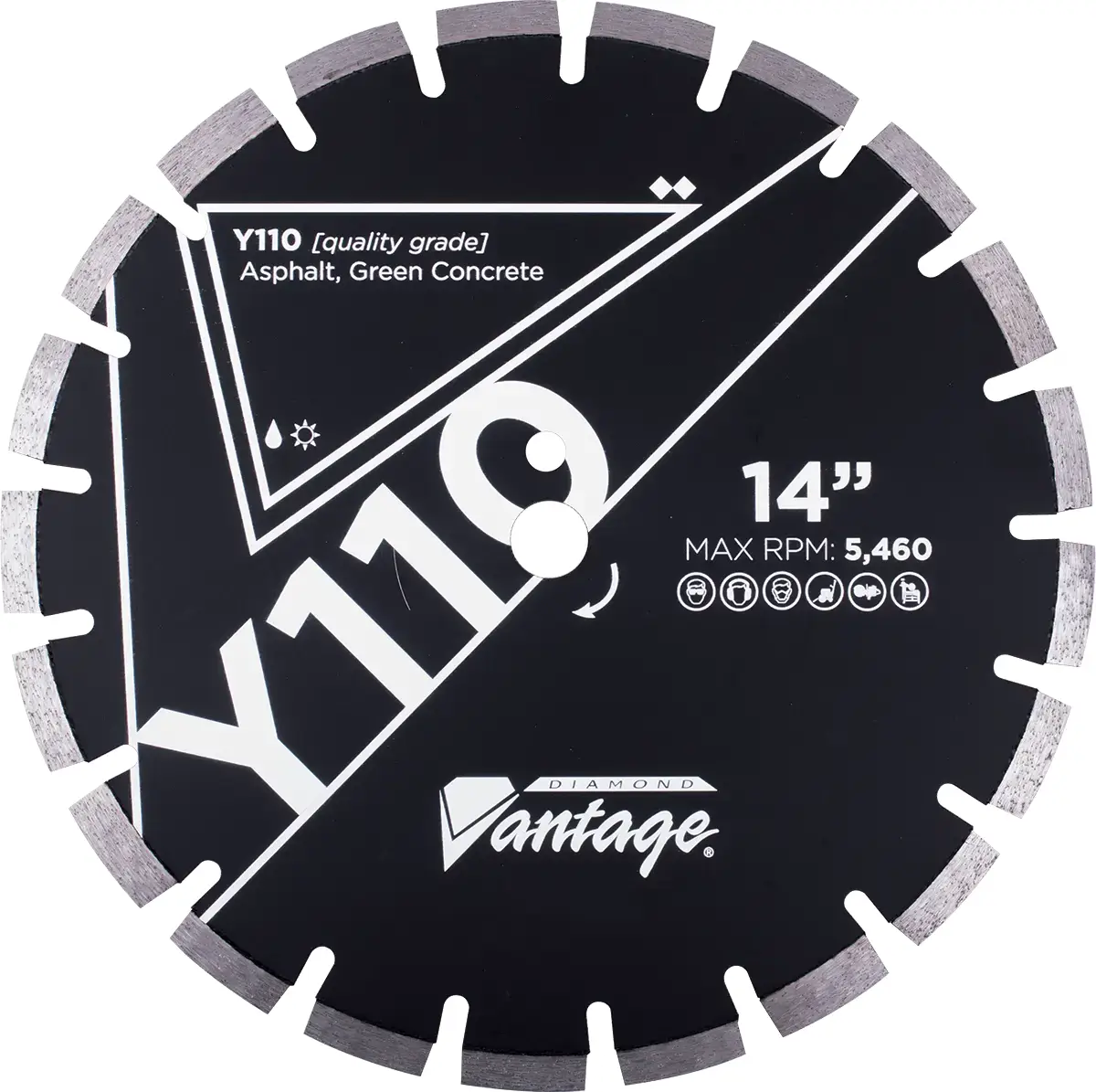 Diamond Vantage Y110 Asphalt Green Concrete Diamond Blade 1 asphalt diamond blade