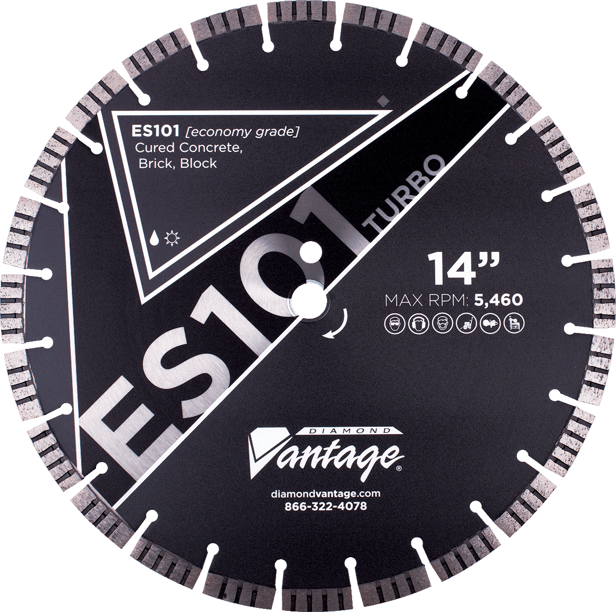 Diamond Vantage ES101 General Concrete Turbo Diamond Blade 1 concrete diamond blade