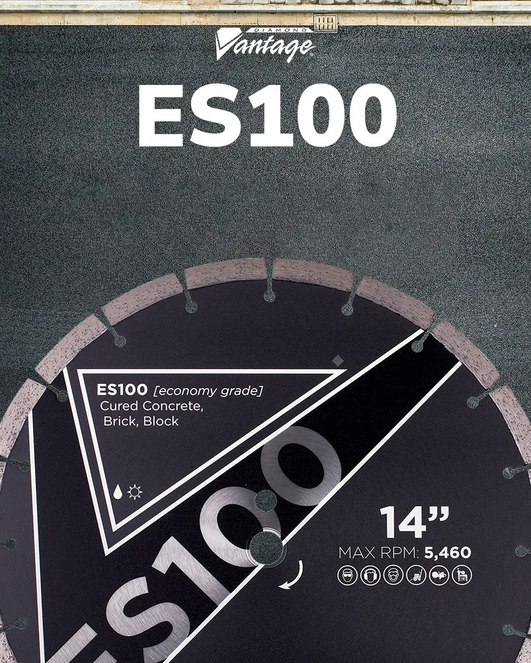 Diamond Vantage ES100 General Purpose Concrete Diamond Blade 5 Diamond Vantage ES100 General Purpose Concrete Diamond Blade - Image 5