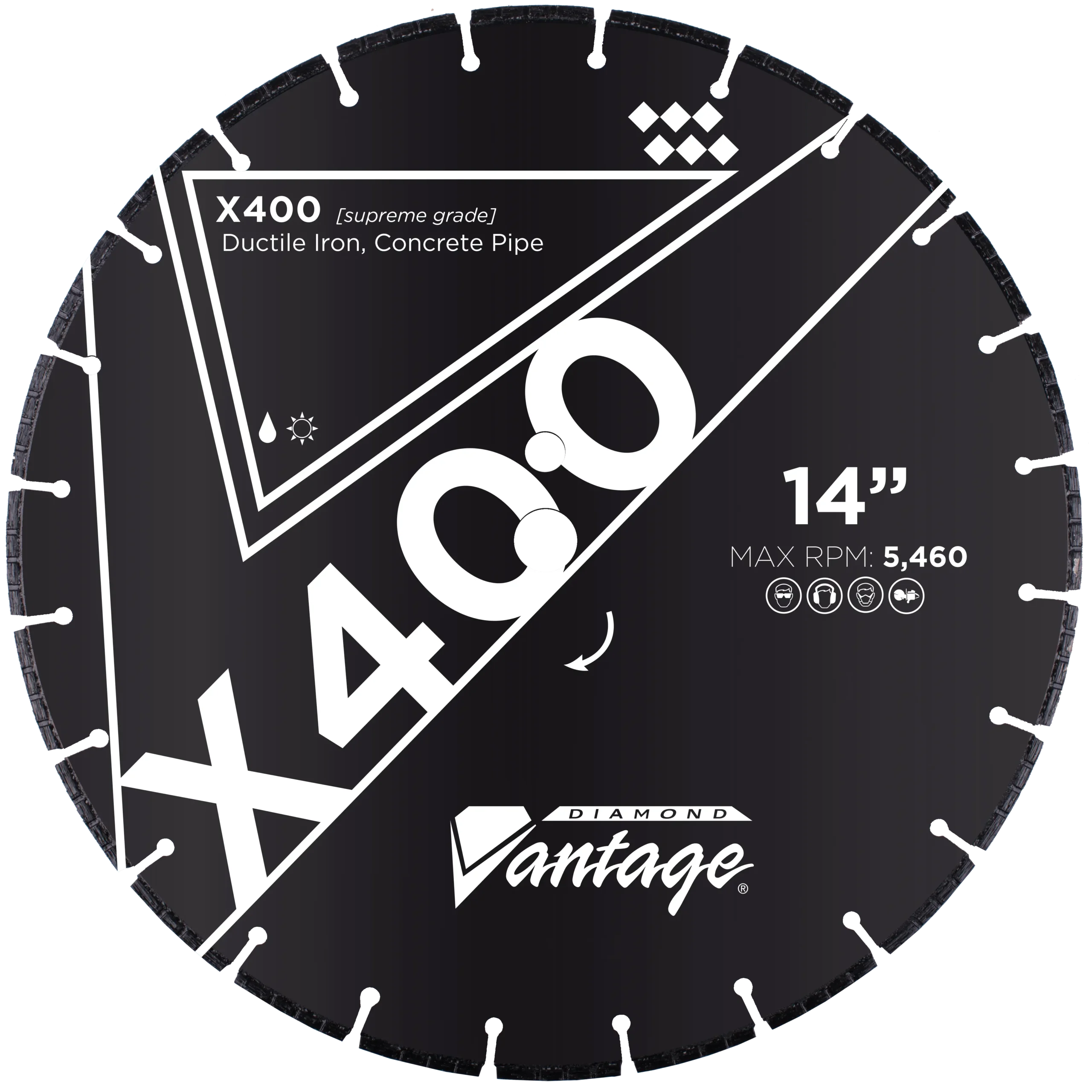 Diamond Vantage X400 Ductile Iron Pipe Diamond Blade 3 20mm Arbor