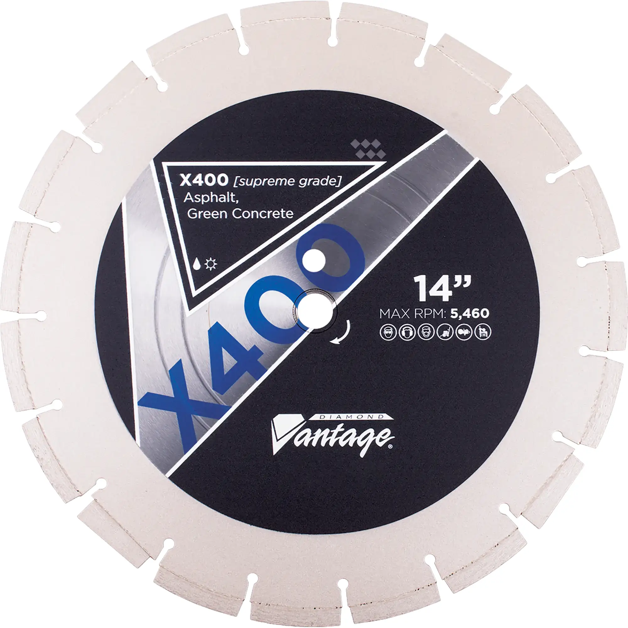 Diamond Vantage X400 Asphalt Green Concrete Diamond Blade 1 Asphalt Diamond Blade