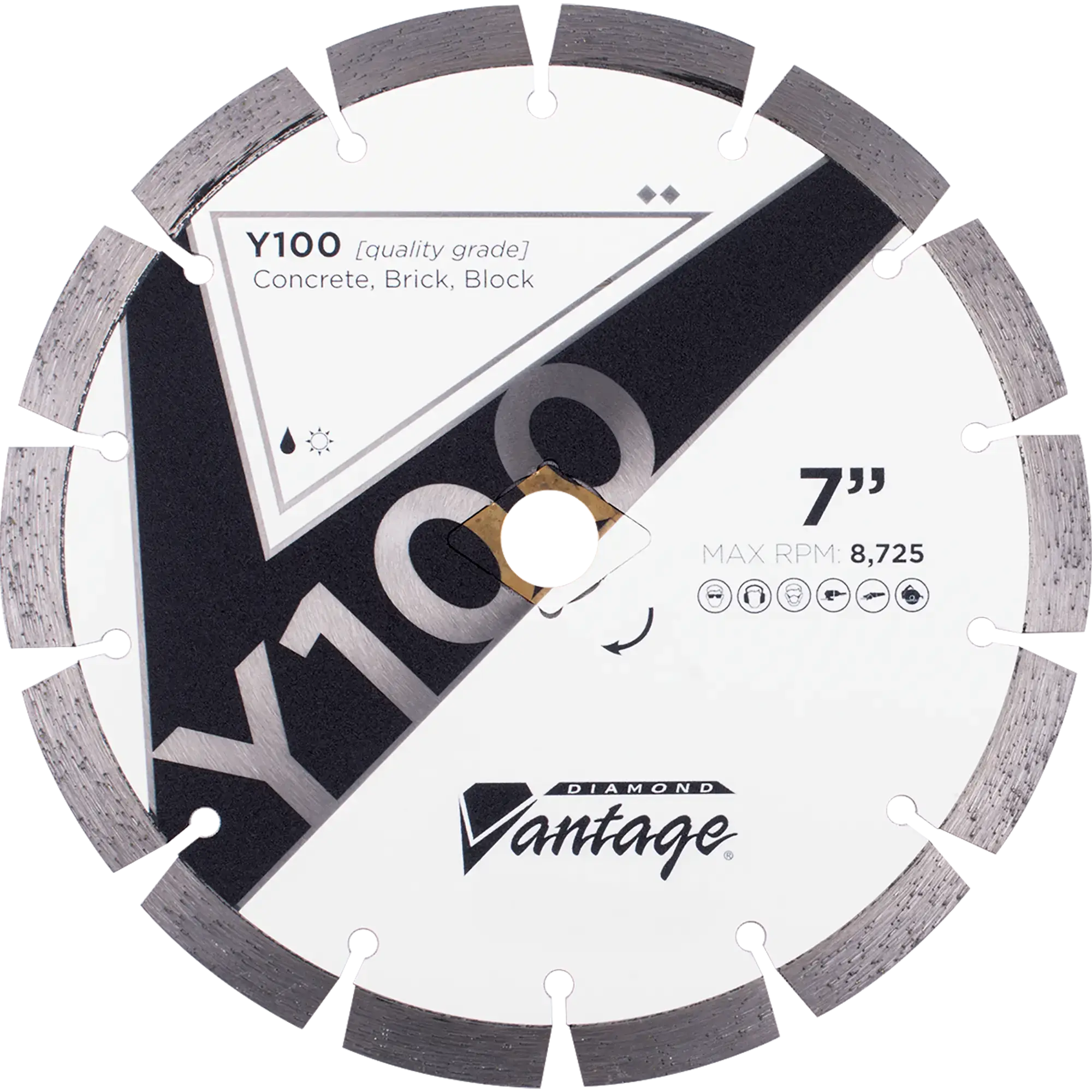 Diamond Vantage Y100 Concrete Brick Small Diameter Blade 1 Diamond Blade for Grinder