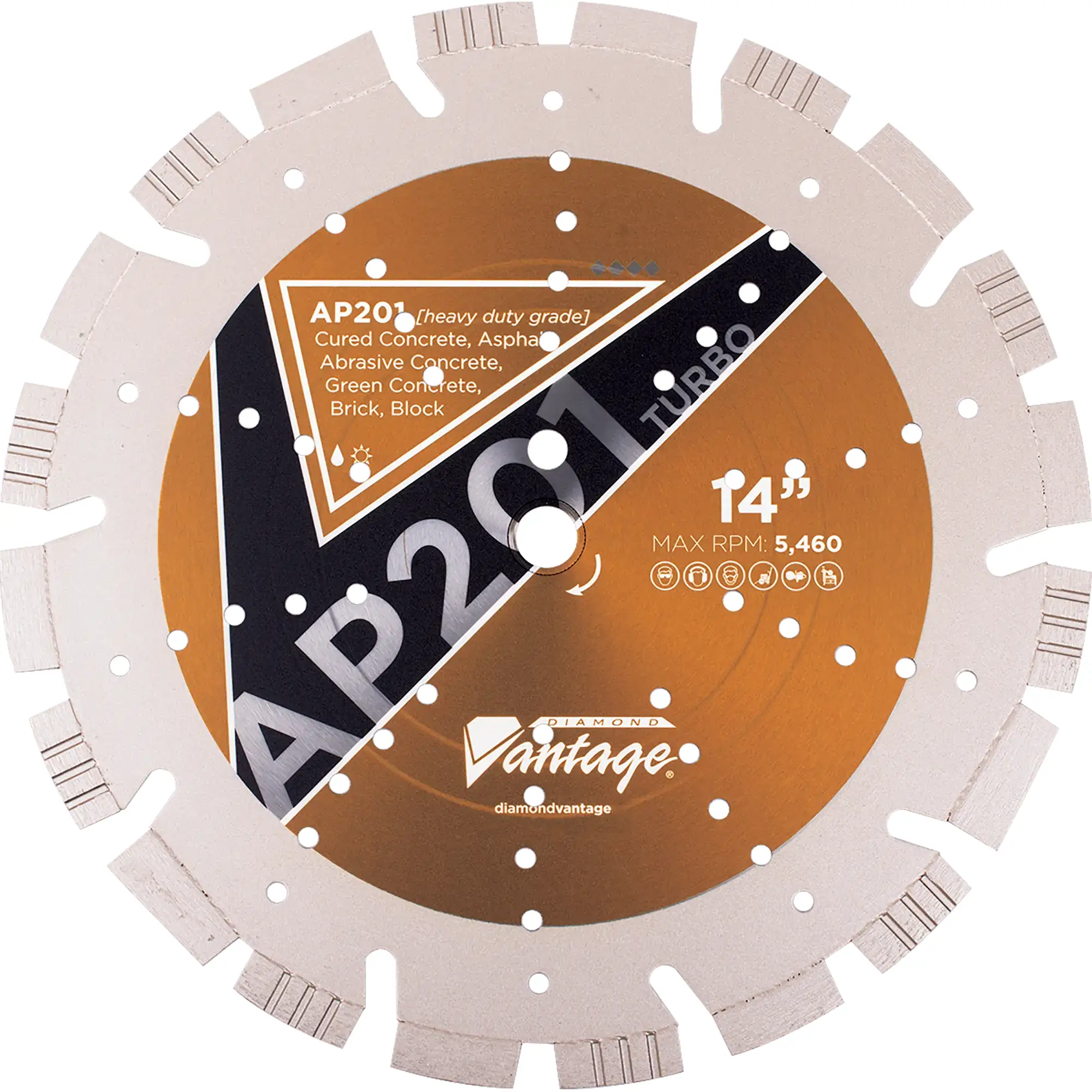 Diamond Vantage AP201 All Purpose Turbo Segment Diamond Blade 2 Diamond Vantage AP201 All Purpose Turbo Segment Diamond Blade - Image 2