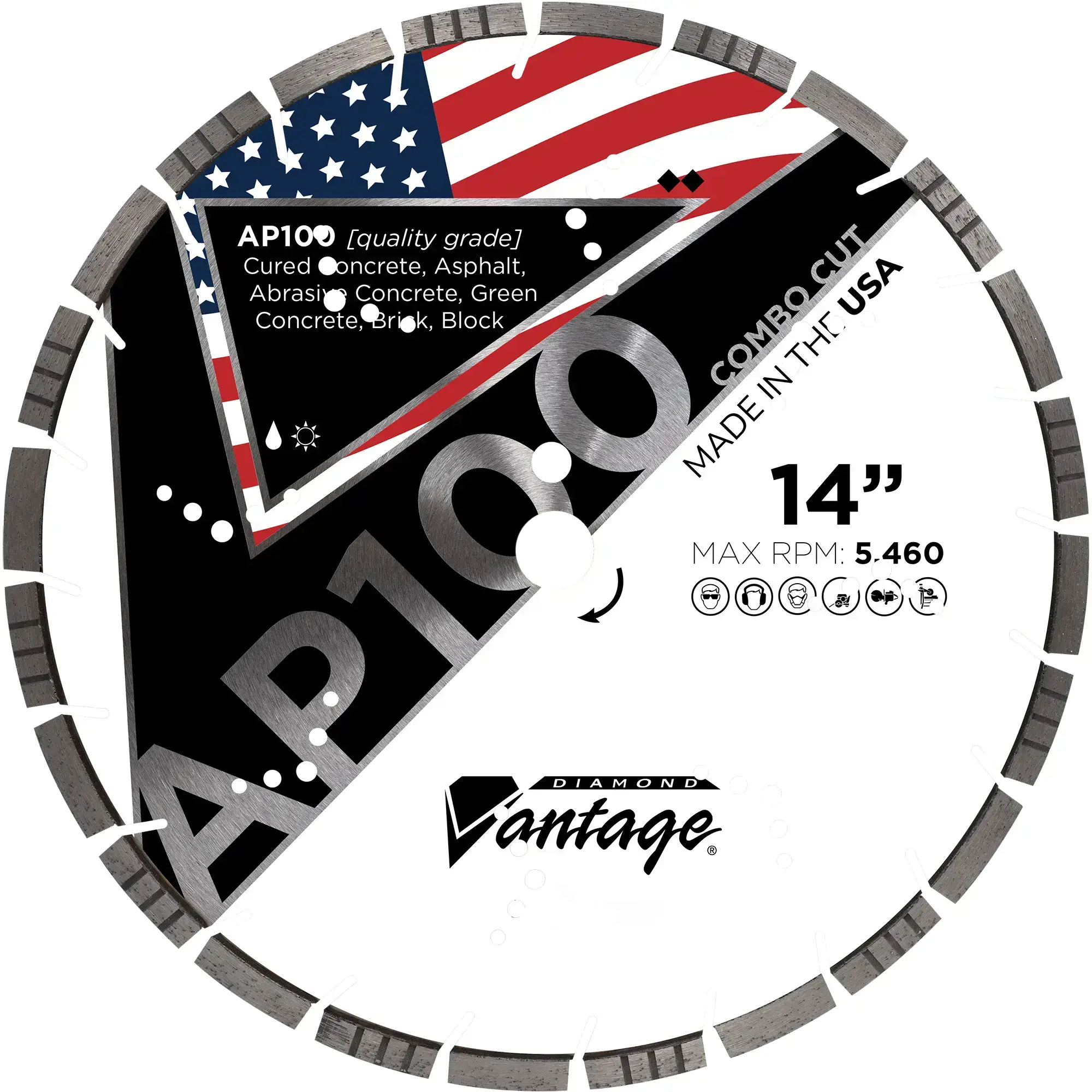 Diamond Vantage AP100 Combo Cut All-Purpose Diamond Blade 1 combo diamond blade