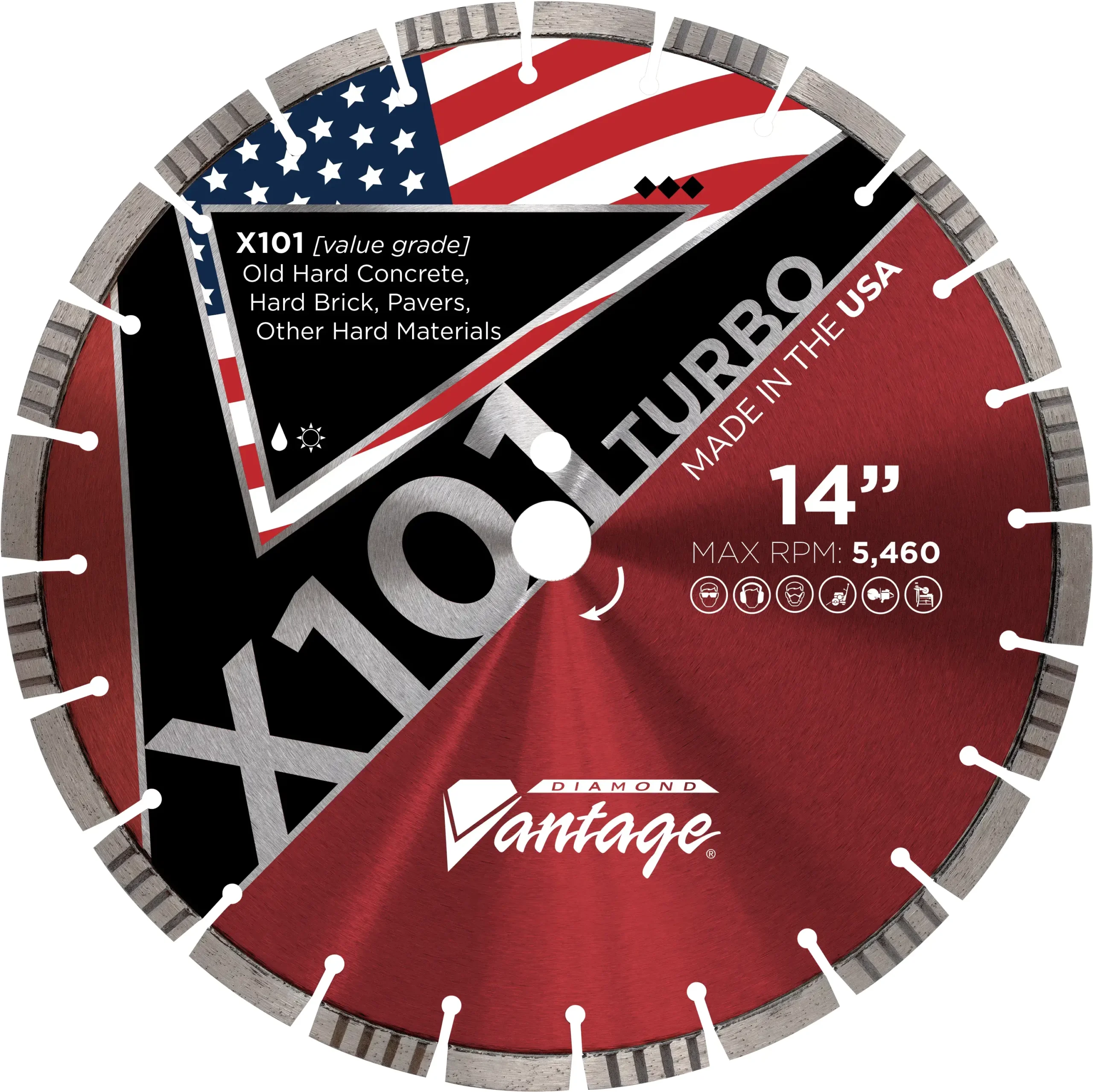 Diamond Vantage X101 Turbo Value Brick Masonry Diamond Blade 2 20mm Arbor