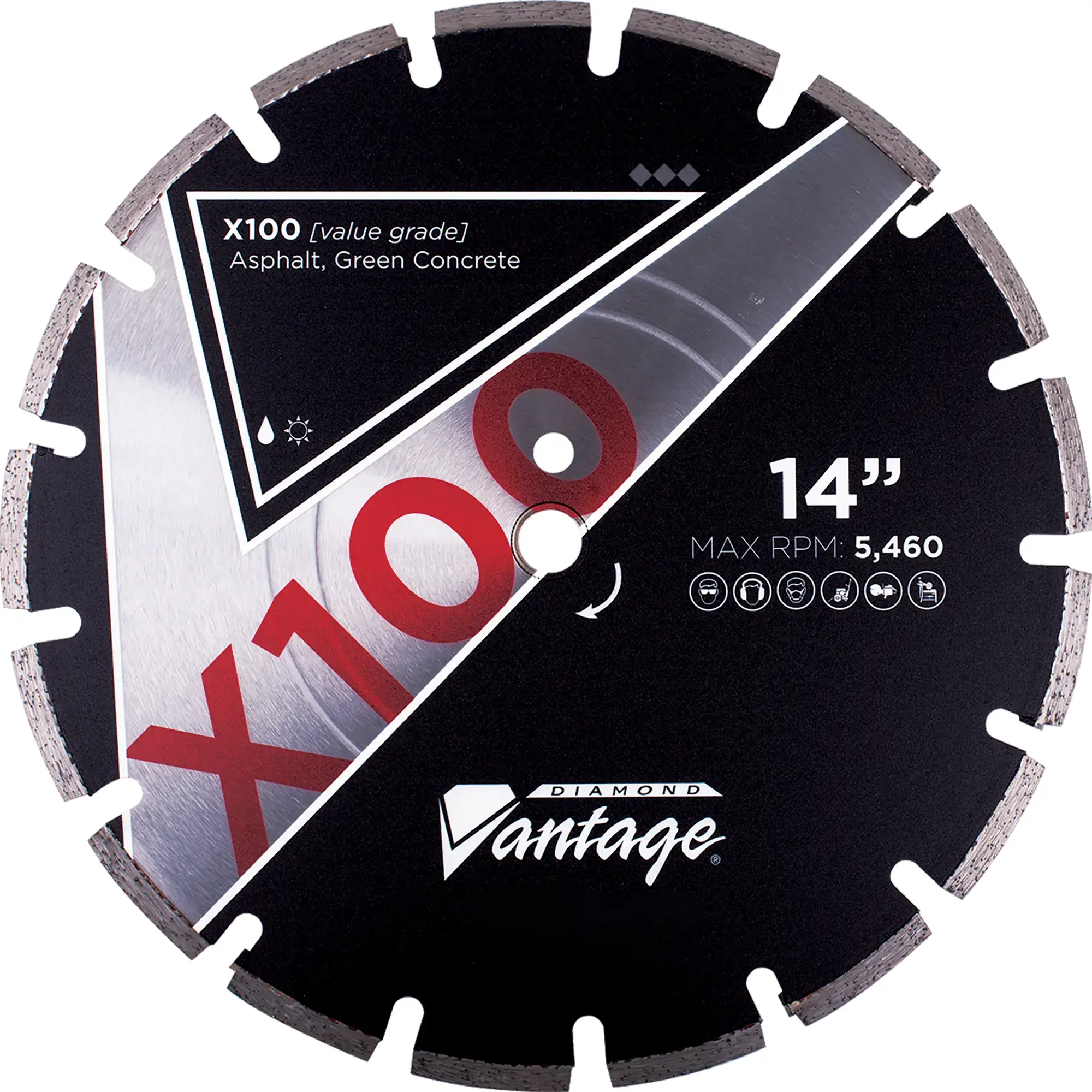 Diamond Vantage X100 Asphalt Green Concrete Diamond Blade 1 asphalt diamond blade
