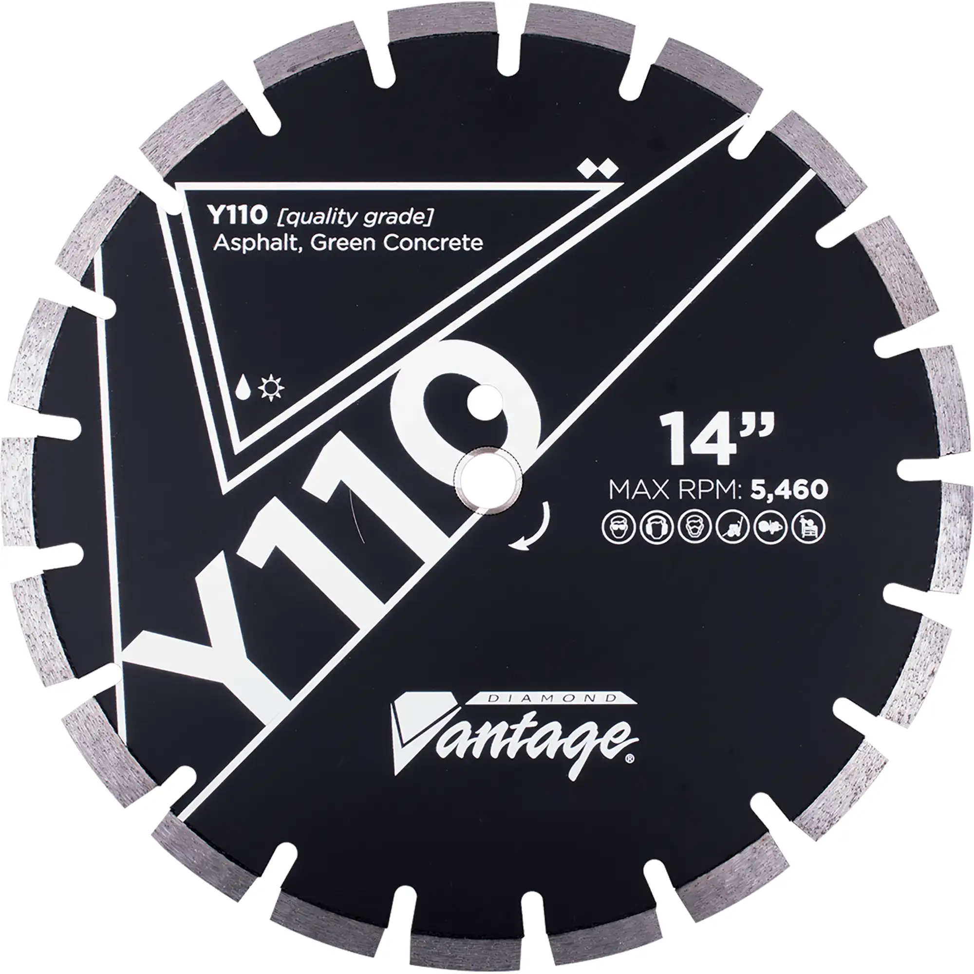 Diamond Vantage Y110 Asphalt Green Concrete Diamond Blade 4 Diamond Vantage Y110 Asphalt Green Concrete Diamond Blade - Image 4