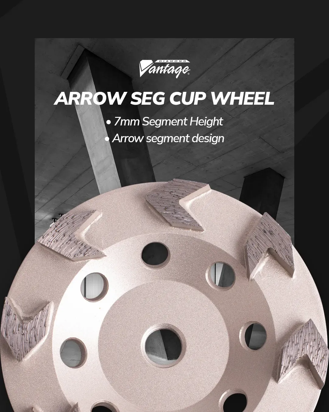 Diamond Vantage Arrow Segment Diamond Grinding Cup Wheel 5 Diamond Vantage arrow segment diamond grinding cup wheel for concrete grinding
