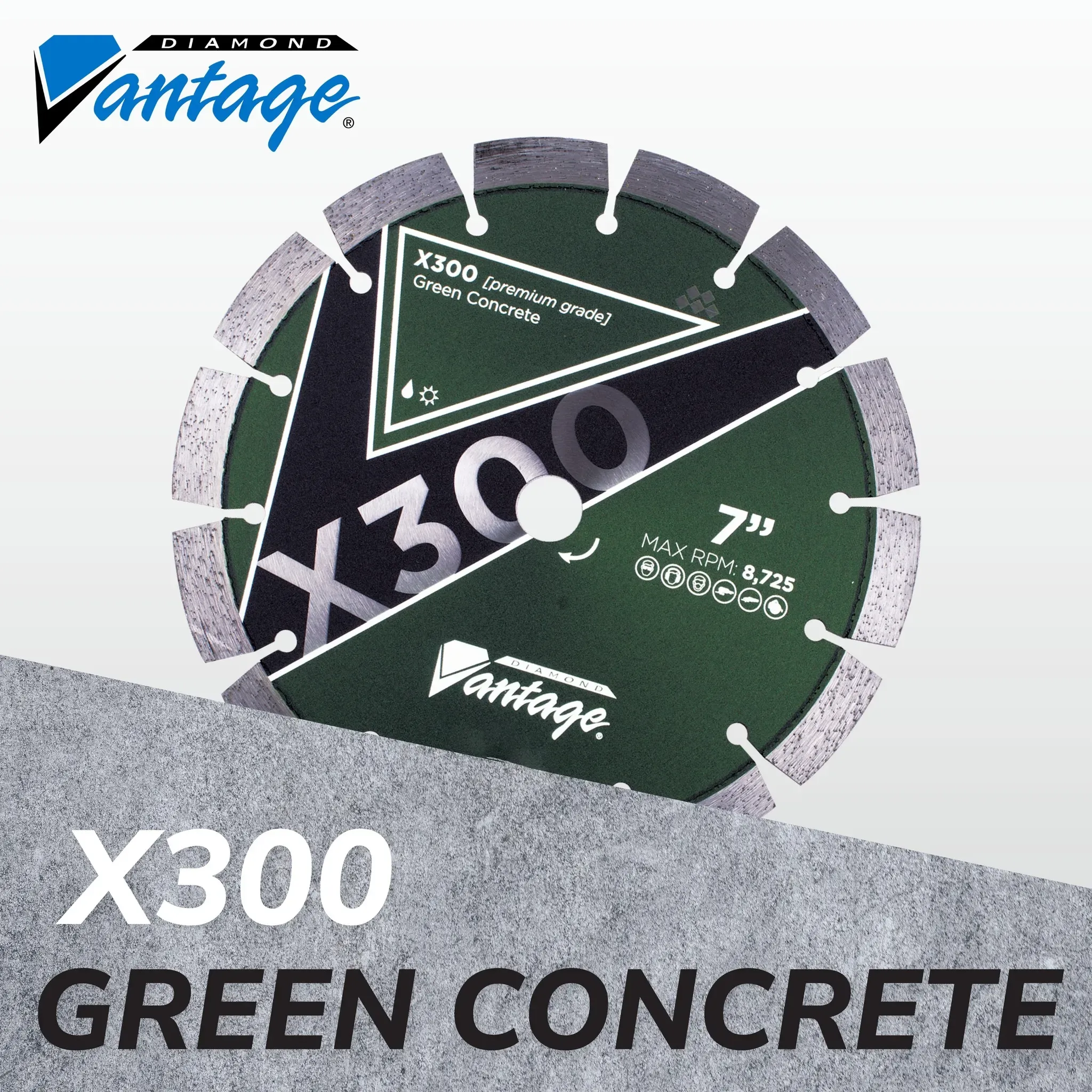 Diamond Vantage X300 Crack Chaser V Segment Diamond Blade 6 Diamond Vantage X300 crack chaser diamond blade for green concrete
