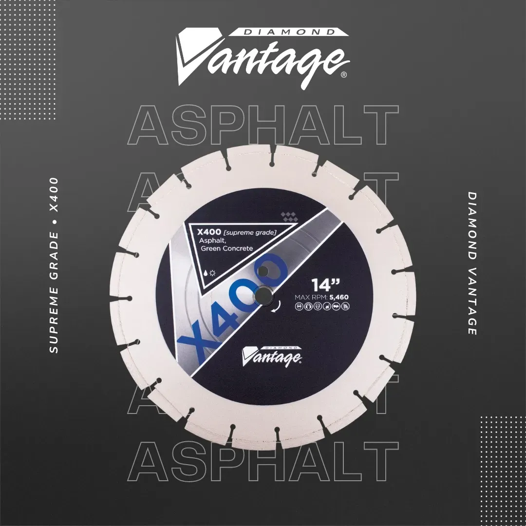 Diamond Vantage X400 Asphalt Green Concrete Diamond Blade 7 Diamond Vantage X400 asphalt diamond blade application image