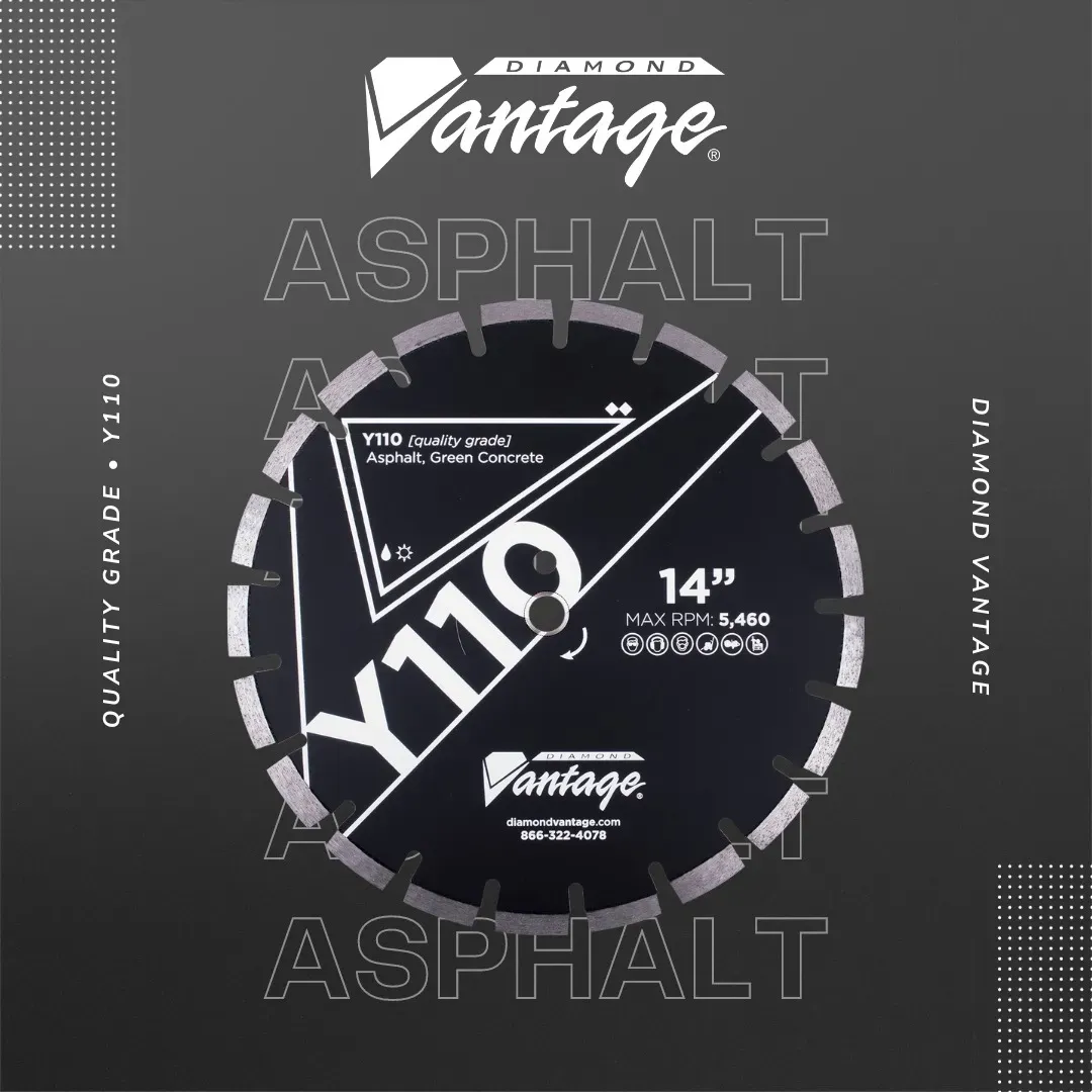 Diamond Vantage Y110 Asphalt Green Concrete Diamond Blade 6 Diamond Vantage Y110 quality grade asphalt diamond blade
