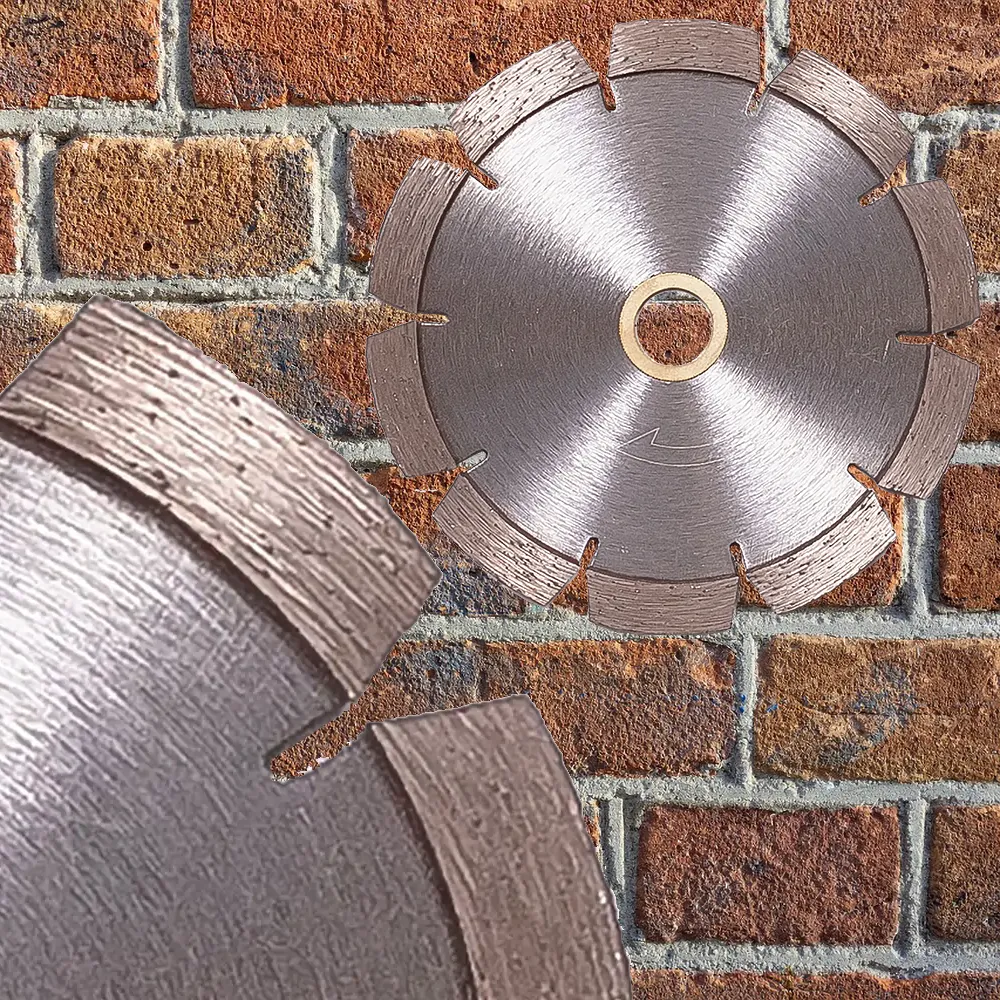 Astrocut T100 Concrete Mortar Tuck Point Diamond Blade 5 tuck point diamond blade for mortar joints shown against brick background